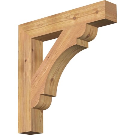 Ekena Millwork Olympic Block Smooth Bracket, Western Red Cedar, 3 1/2"W x 22"D x 22"H BKT04X22X22OLY05SWR